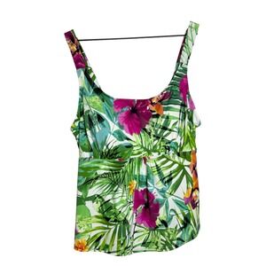 Swimsuits For All Womens Tankini L Green‎ Purple Tropical Swimsuit Beach